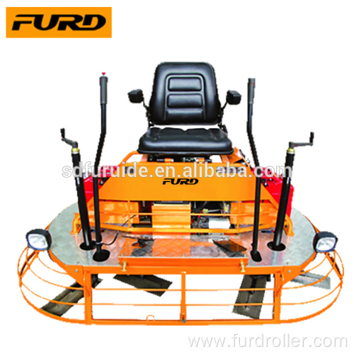 Concrete road construction machine ride on power trowel